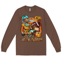 Chestnut Tis The Season Fall Football Truck Long Sleeve Tee - BundleAndBundleShop