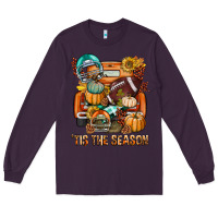 Plum Tis The Season Fall Football Truck Long Sleeve Tee - BundleAndBundleShop