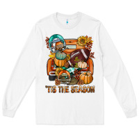White Tis The Season Fall Football Truck Long Sleeve Tee - BundleAndBundleShop