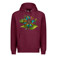 Burgundy western sunflower Premium Hoodie - JahusDesignShop