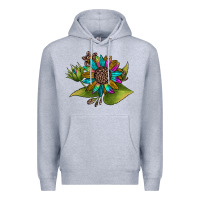 Heather Grey western sunflower Premium Hoodie - JahusDesignShop
