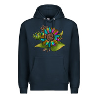 Navy western sunflower Premium Hoodie - JahusDesignShop