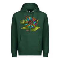 Sports Green western sunflower Premium Hoodie - JahusDesignShop