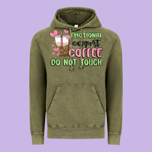 Emotional Support Coffee Do Not Touch Vintage Hoodie Designed By Maliassmallbusiness