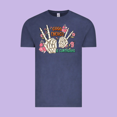 Good Energy Is Contagious Vintage Tee Designed By Maliassmallbusiness