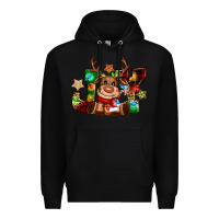 Black reindeer joy christmas Premium Hoodie - CowGirlArtShop