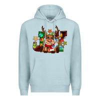 Blue Mist reindeer joy christmas Premium Hoodie - CowGirlArtShop