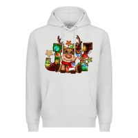 Dove Grey reindeer joy christmas Premium Hoodie - CowGirlArtShop