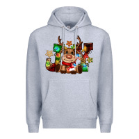 Heather Grey reindeer joy christmas Premium Hoodie - CowGirlArtShop