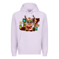 Lilac reindeer joy christmas Premium Hoodie - CowGirlArtShop