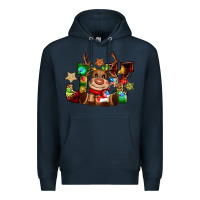 Navy reindeer joy christmas Premium Hoodie - CowGirlArtShop