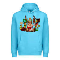 Ocean Blue reindeer joy christmas Premium Hoodie - CowGirlArtShop