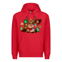 Red reindeer joy christmas Premium Hoodie - CowGirlArtShop