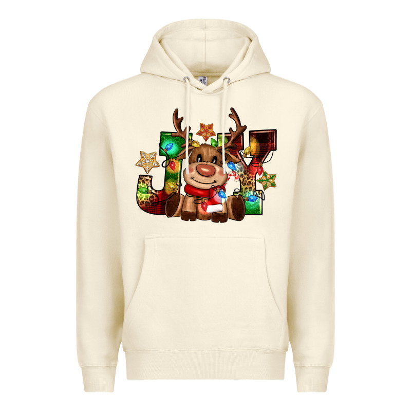 Reindeer Joy Christmas Premium Hoodie by CowGirlArtShop | Teevron