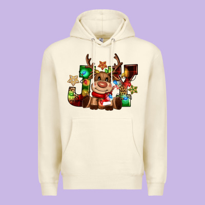Reindeer Joy Christmas Premium Hoodie Designed By Cowgirlartshop