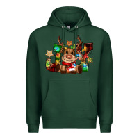 Sports Green reindeer joy christmas Premium Hoodie - CowGirlArtShop