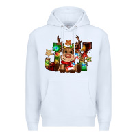 White reindeer joy christmas Premium Hoodie - CowGirlArtShop