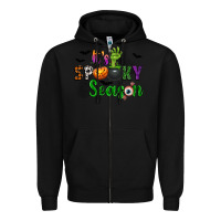 Black It's Spooky Season Zipper Hoodie - texasbilliewilder