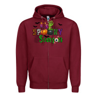 Burgundy It's Spooky Season Zipper Hoodie - texasbilliewilder