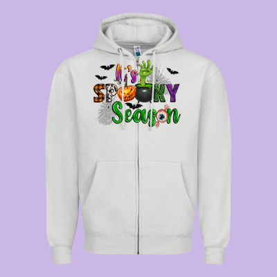 It's Spooky Season Zipper Hoodie Designed By Texasbilliewilder
