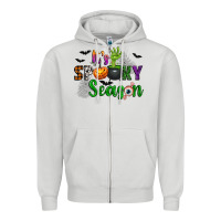 Dove Grey It's Spooky Season Zipper Hoodie - texasbilliewilder