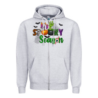 Heather Grey It's Spooky Season Zipper Hoodie - texasbilliewilder