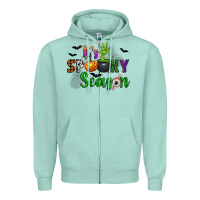 Seafoam It's Spooky Season Zipper Hoodie - texasbilliewilder