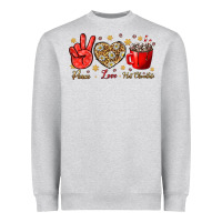 Heather Grey Peace Love Hot Chocolate Heavyweight Sweatshirt - BundleAndBundleShop