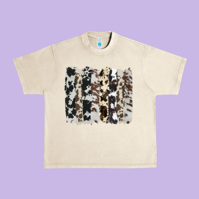 Cowhide Brushstroke Urban Heavy Tee Designed By Adodesignshop