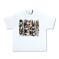 White cowhide brushstroke Urban Heavy Tee - AdoDesignShop