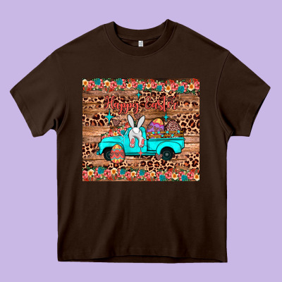 Happy Easter Truck Heavy Core Tee Designed By Jahusdesignshop