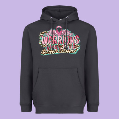 Warriors Wear Pink Breast Cancer Heavyweight Hoodie Designed By Cowgirlartshop