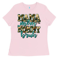 Bubblegum Pink mama mom mommy bruh with arrow Ladies Tee - AdoDesignShop