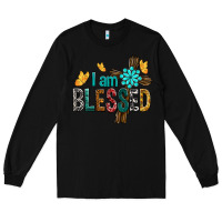 Black I Am Blessed Cross Long Sleeve Tee - BundleAndBundleShop