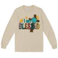 Mushroom I Am Blessed Cross Long Sleeve Tee - BundleAndBundleShop