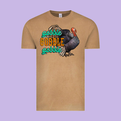 Thanksgiving Turkey Gobble Gobble Vintage Tee Designed By Nancycooperartshop