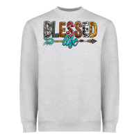 Heather Grey Blessed Life Heavyweight Sweatshirt - BundleAndBundleShop