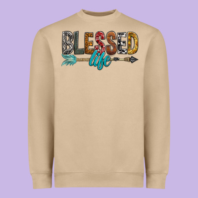 Blessed Life Heavyweight Sweatshirt Designed By Bundleandbundleshop
