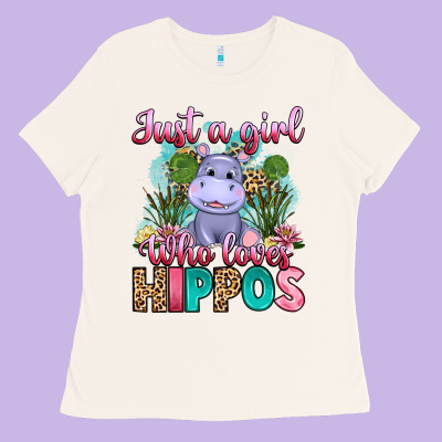 Just A Girl Who Loves Hippos Ladies Tee Designed By Artiststas