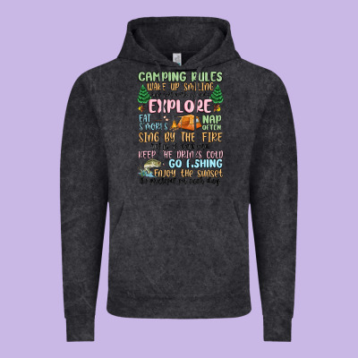 Camping Rules Vintage Hoodie Designed By Maliassmallbusiness