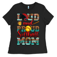 Black loud and proud softball mom Ladies Tee - RanaPortraitStore