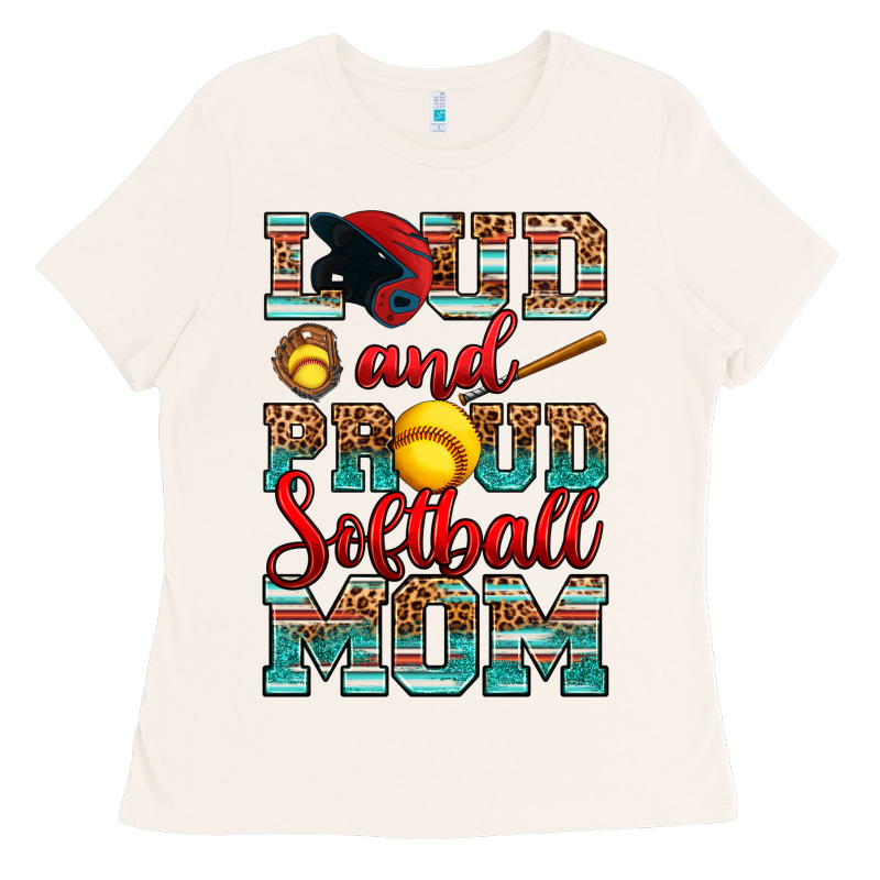 Loud And Proud Softball Mom Ladies Tee by RanaPortraitStore | Teevron