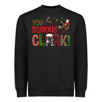Black You Serious Clark With Santa Sleigh Heavyweight Sweatshirt - BundleAndBundleShop
