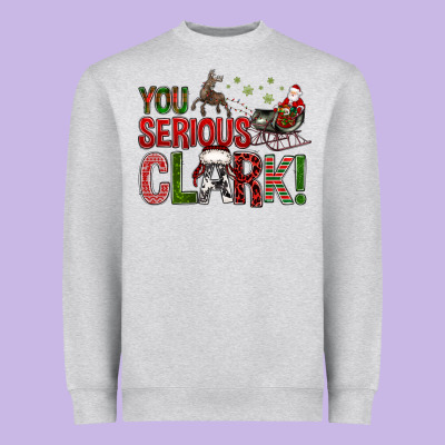 You Serious Clark With Santa Sleigh Heavyweight Sweatshirt Designed By Bundleandbundleshop