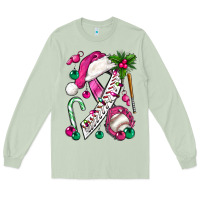 Matcha Pink Christmas Breast Cancer Ribbon Baseball Long Sleeve Tee - BundleAndBundleShop
