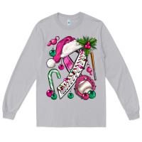 Moon Dust Pink Christmas Breast Cancer Ribbon Baseball Long Sleeve Tee - BundleAndBundleShop