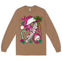 Toasted Coconut Pink Christmas Breast Cancer Ribbon Baseball Long Sleeve Tee - BundleAndBundleShop
