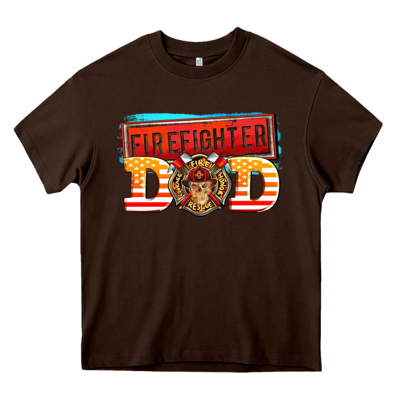 Firefighter Dad Heavy Core Tee by AdoDesignShop | Teevron