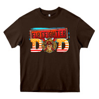 Chocolate Brown firefighter dad Heavy Core Tee - AdoDesignShop