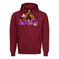 Burgundy Halloween Mama Zipper Hoodie - texasbilliewilder